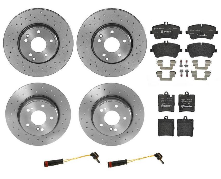 Brembo Brake Pads and Rotors Kit - Front and Rear (300mm/290mm) (Xtra) (Low-Met)